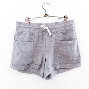 Athleta Cabo 4” Linen Gray Chambray Shorts size 10